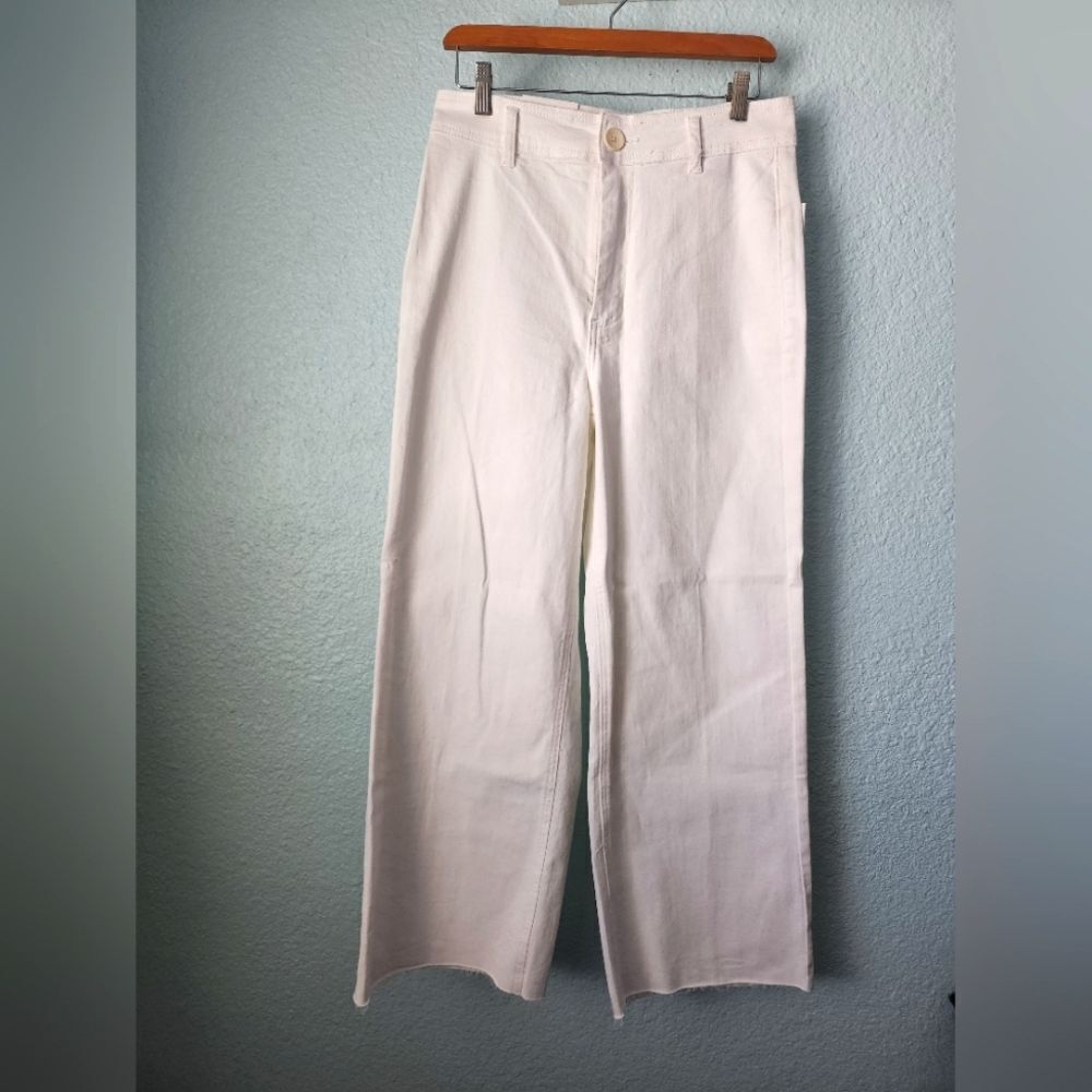 OAT New York High Waist Wide-Leg Raw Hem Pants New With Tags